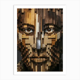 Woodblock Portrait Art Print