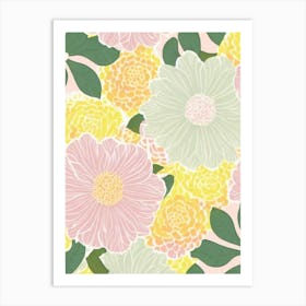 Hydrangea Pastel Floral 1 Flower Art Print