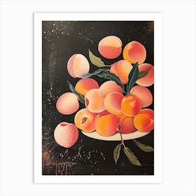 Abstract Art Deco Peach Explosion 2 Art Print