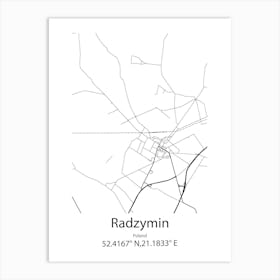 Radzymin,Poland Minimalist Map Art Print