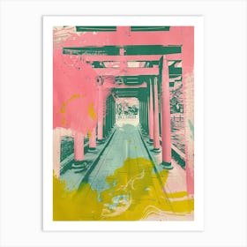 Fushimi Inari Taisha Duotone Silkscreen 3 Art Print