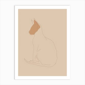 Cat Portrait - Boho, Line Art 9 Art Print