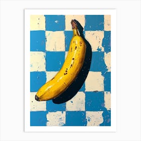 Banana Blue Checkerboard Painting 1 Art Print