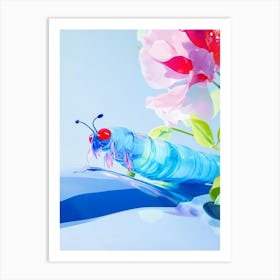 Blue Caterpillar Art Print