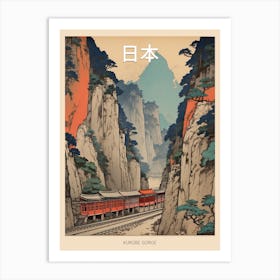 Kurobe Gorge, Japan Vintage Travel Art 3 Poster Art Print