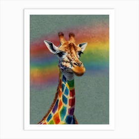 Rainbow Giraffe 6 Art Print