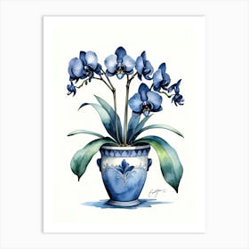 Blue Orchids Art Print