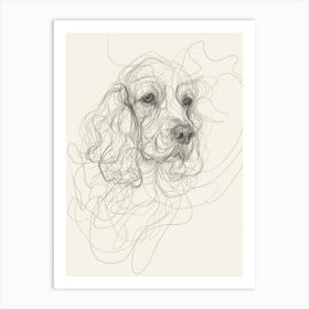 Cocker Spaniel One Line Art Minimalist Illustration Art Print