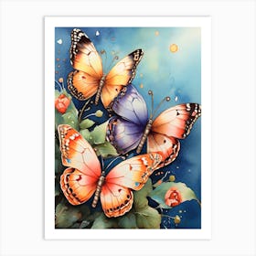 Watercolor Butterfly Painting Art Print