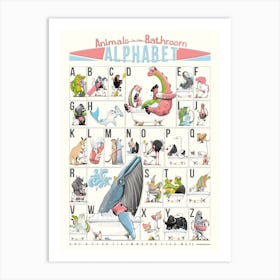 Animal Alphabet Bathroom Addition Art Print