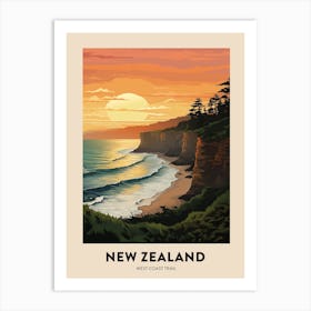 West Coast Trail New Zealand 3 Vintage Hiking Travel Poster Art Print
