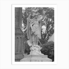 Statue In Front Of Saint John S Church, Convent, Louisiana By Russell Lee Art Print