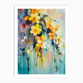 Abstract Colourful Acrylic Painting Of Spring Flower Art Print