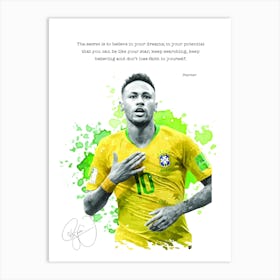 Neymar Jr Football Art Print