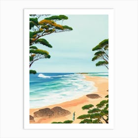 Narrabeen Beach, Australia Contemporary Illustration 1  Art Print
