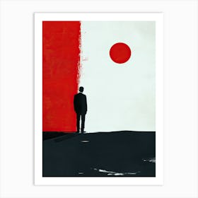 Man Looking At The Sun, Minimalism Art Print