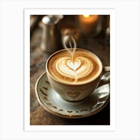 Heart Latte Art Print