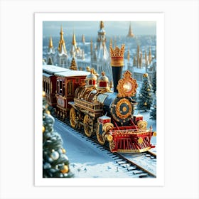 Christmas Train 2 Art Print