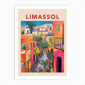 Limassol Cyprus Fauvist Travel Poster Art Print