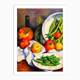 Green Beans Cezanne Style vegetable Art Print