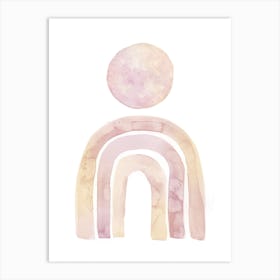 Pastel blush Watercolor Rainbow Art Print