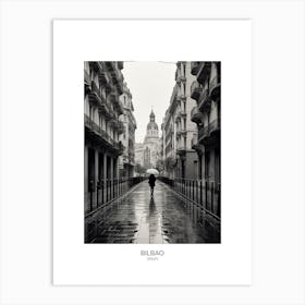 Poster Of Bilbao, Spain, Black And White Analogue Photography 3 Art Print