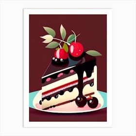 Black Forest Cake Dessert Pop Matisse Flower Art Print