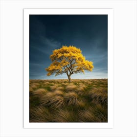 Yellow Tree In A Field Póster