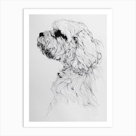 Lhasa Apso Dog Line Sketch 2 Art Print