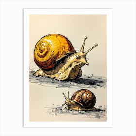 Snails On The Ground Art Print