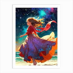 Girl In The Sky 1 Art Print