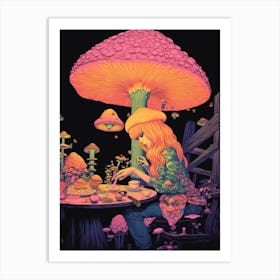 Mushroom Girl Surreal 3 Art Print