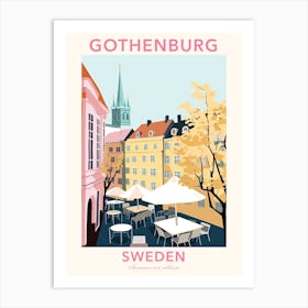 Gothenburg, Sweden, Flat Pastels Tones Illustration 2 Poster Art Print