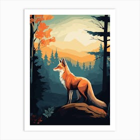 Fox In The Forest Art Print