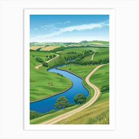 Landscape With River Art Print