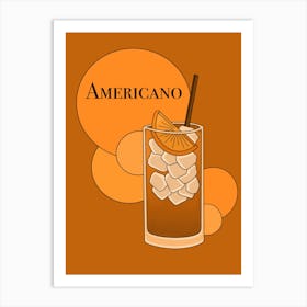 Americano cocktail art Art Print