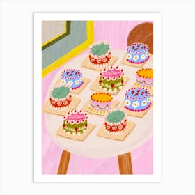 Cakes On A Table Art Print