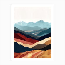 Alpine Alchemy: Minimalist Peaks Art Print