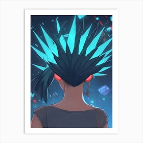 Anime Character With Spiked Hair Art Print