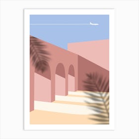 Arches And Palm Trees. Boho travel art. Morocco poster — boho travel poster Art Print