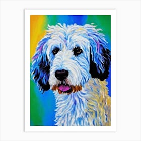 Bergamasco Sheepdog Fauvist Style Dog Art Print