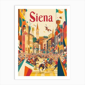 Aihrgdesign A 1970s Inspired Travel Poster For Siena Depictin A0f3b82c 2298 4d46 A465 Ef757b0390a3 3 Art Print