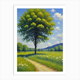 Tree In A Field Art Print