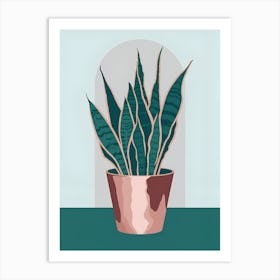 Snake Plant In A Pot Art Print