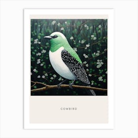 Ohara Koson Inspired Bird Painting Cowbird 2 Poster Art Print