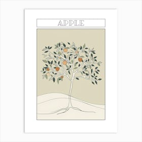 Apple Tree Minimalistic Drawing 3 Poster Art Print