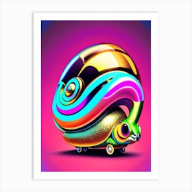 Snail With Discoball On Its Back 1 Pop Art Art Print