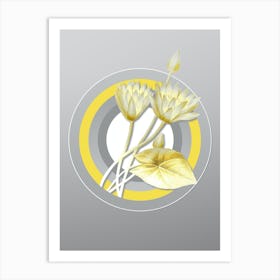 Botanical Egyptian Lotus in Yellow and Gray Gradient n.026 Art Print