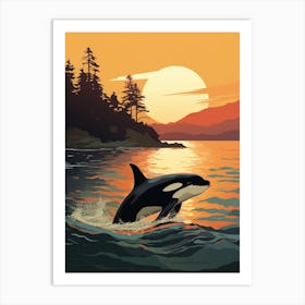 Graphic Design Drawing Of Orca Whale Art Print