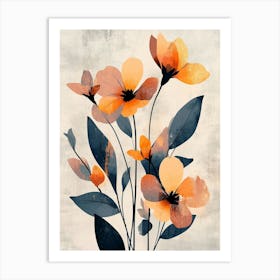 Orange Flowers Canvas Print 2 Art Print